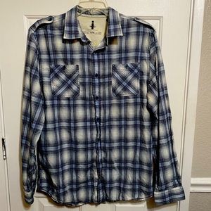 Blue and White Plaid Button Down